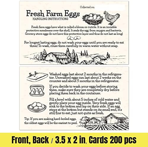 Havongki-200pcs-Premium Taze Çiftlik Yumurtaları Kullanım Talimatları Bakım Aksesuarları Kartlar Etiketler / Yumurta