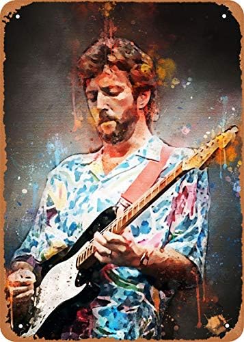 EICOCO Efsanevi Gitarist Eric Clapton CBE Plak Poster Metal Tabela 8 x 12 Vintage Retro Duvar Dekor