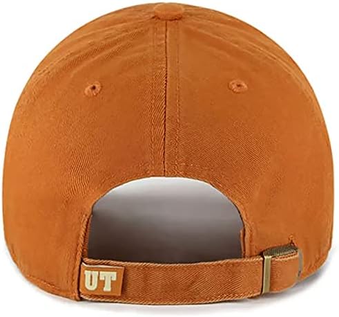 '47 Texas Longhorns Mens Womens Vintage Temizlemek Ayarlanabilir Strapback Yanmış Turuncu Takım Renk Logo Şapka