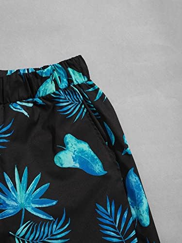 FDSUFDY İki Parçalı Kıyafetler Erkekler için Erkekler Tropikal ve Slogan Grafik Tank Top ve İpli Bel Şort (Renk: Çok