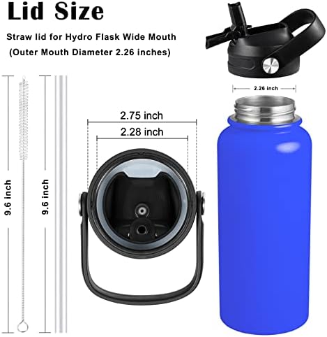 Hidro Flask Geniş Ağızlı RRegeny Hasır Kapak, Hidroflask Geniş Ağızlı 32 40 oz ile Uyumlu Pipetli Kapak, Kapaklı Hasır