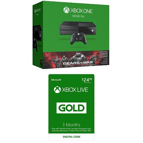 Xbox One 500GB Konsol - Gears of War: Xbox Live 3 Aylık Gold Üyeliği ile Ultimate Edition Paketi [Dijital Kod]