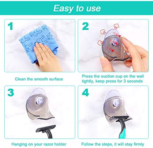 Vantuz ile 5 Adet Jilet Tutucu Plastik Jilet Tutucu Duş Kancaları Yeniden Kullanılabilir Jilet Kanca Emme Tıraş Makinesi
