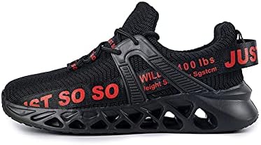 Bestgift Çift Sneakers Nefes Uçan Dokuma rahat ayakkabılar Bıçak koşu ayakkabıları Siyah kırmızı EU37/US5.5