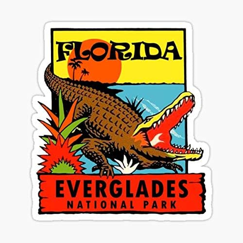 Everglades Ulusal Parkı Florida Vintage Seyahat çıkartma-Etiket Grafiği-Otomatik, Duvar, Dizüstü Bilgisayar, Hücre,