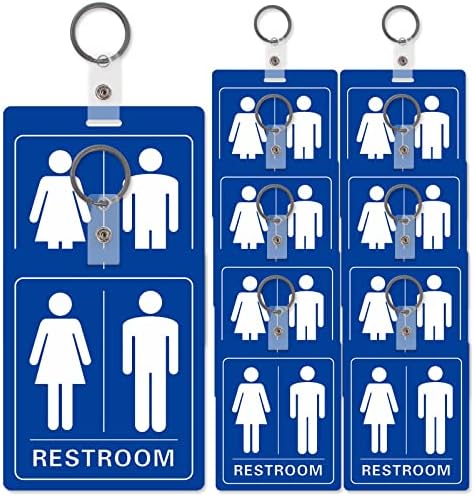 10 Adet Unisex Banyo Tuvalet İşareti Banyo Geçer Anahtar Etiketleri Çift Taraflı İşareti Banyo Etiketi Anahtarlık