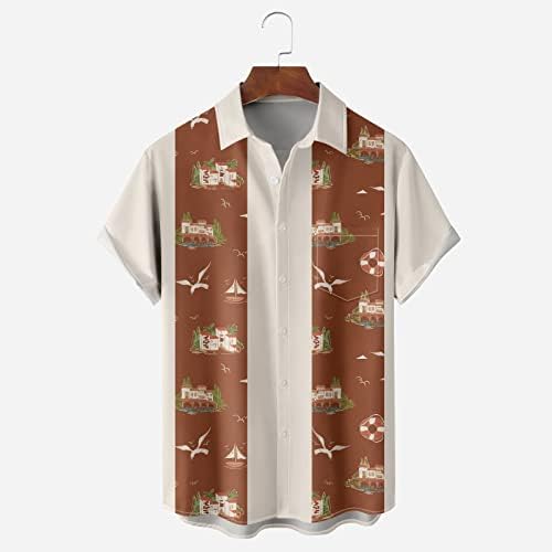 Havai gömleği Erkekler için, Plaj Gömlek Erkekler için, Tropikal Gömlek Kısa Kollu Çiçek Casual Düğme Aşağı Üst